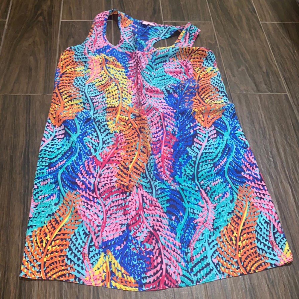 Lily Pulitzer Betty electric feel silk tank racerback  dress